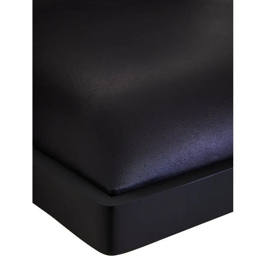 Bronson Black Leather Armchair with Wood Frame   Nicholas John Interiors