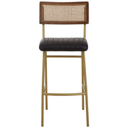 Bronson Black Leather Bar Chair   Nicholas John Interiors