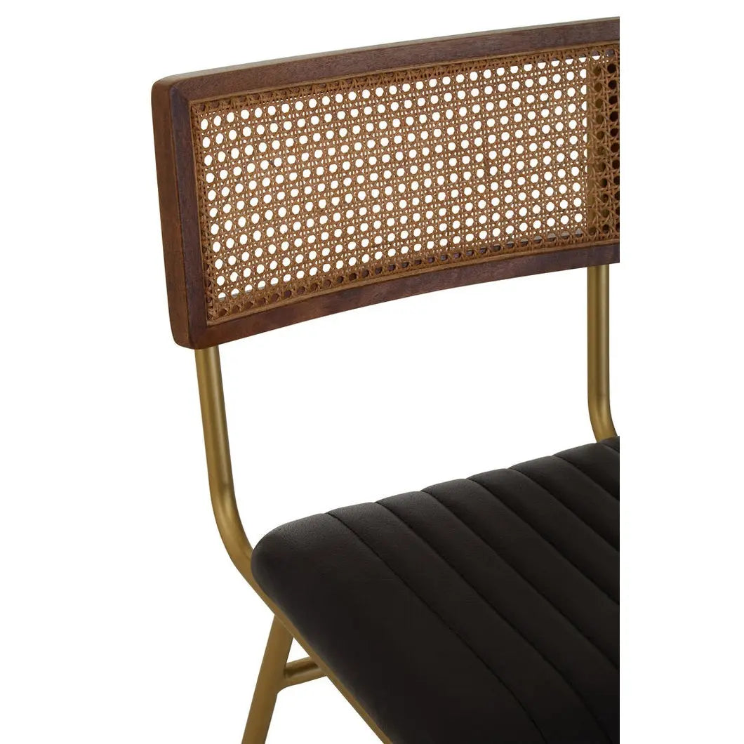 Bronson Black Leather Bar Chair   Nicholas John Interiors