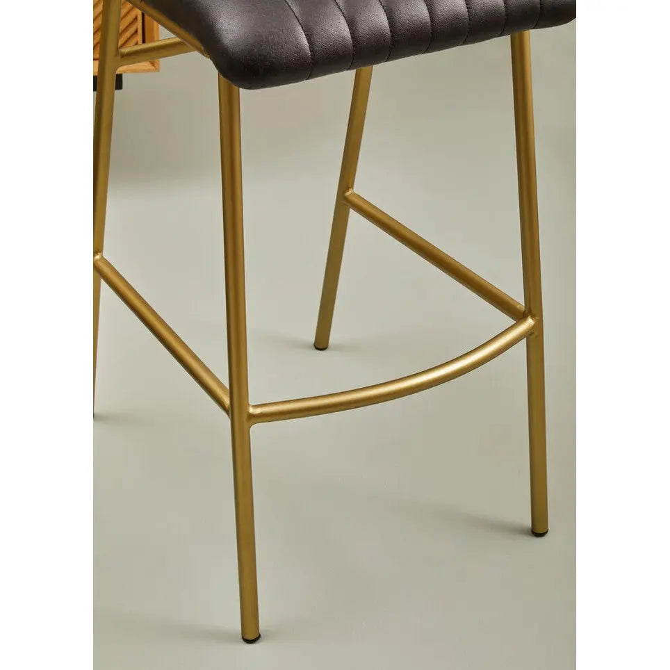 Bronson Black Leather Bar Chair   Nicholas John Interiors