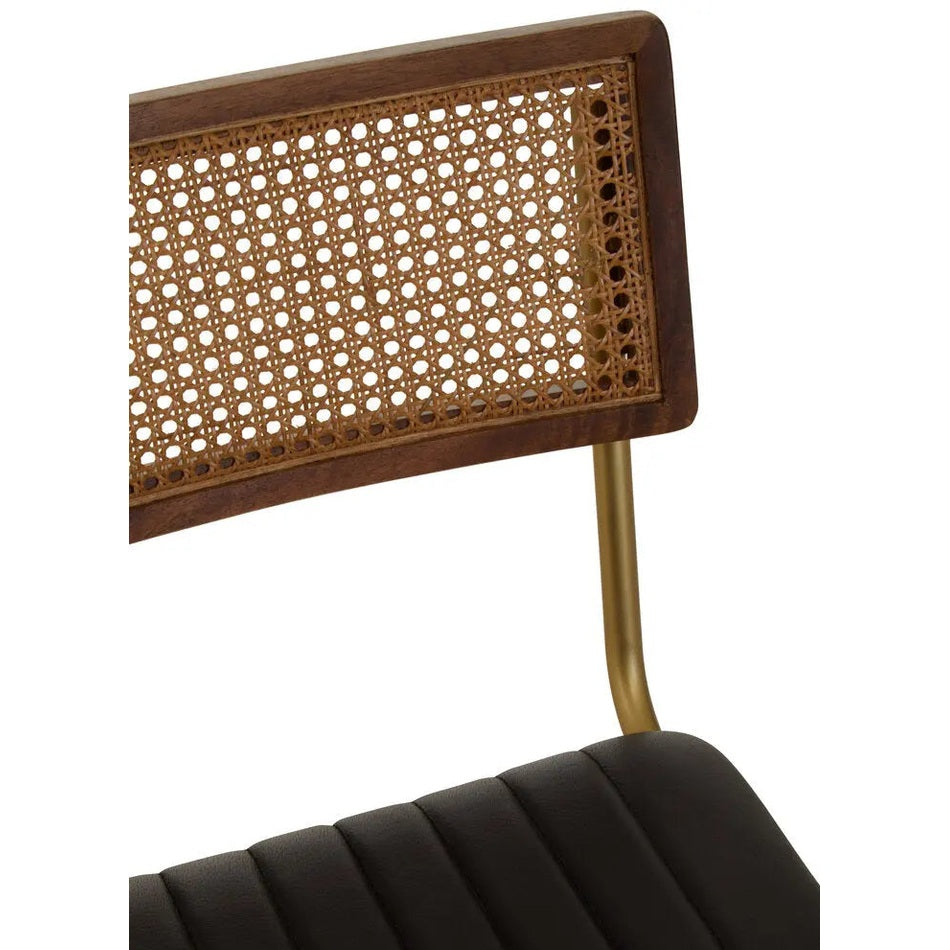 Bronson Black Leather Bar Chair   Nicholas John Interiors