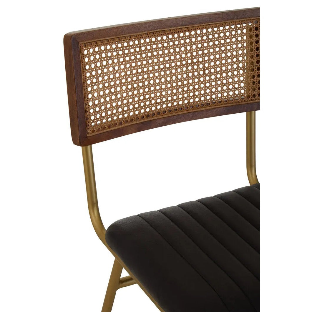 Bronson Black Leather Bar Chair   Nicholas John Interiors