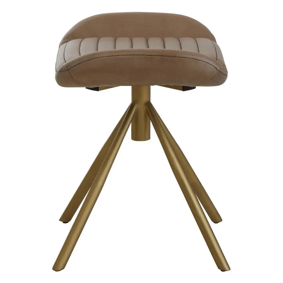 Bronson Grey Leather Footstool   Nicholas John Interiors