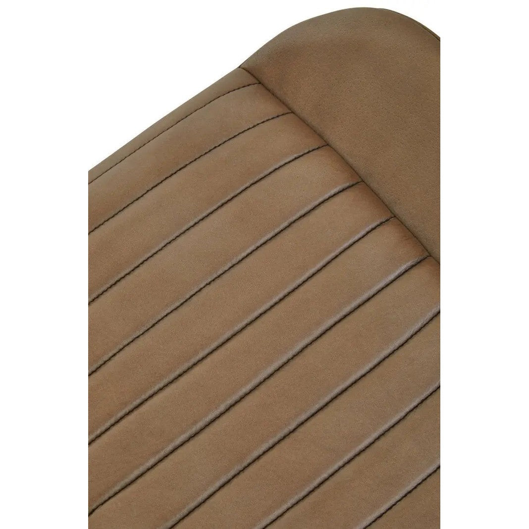 Bronson Grey Leather Footstool   Nicholas John Interiors