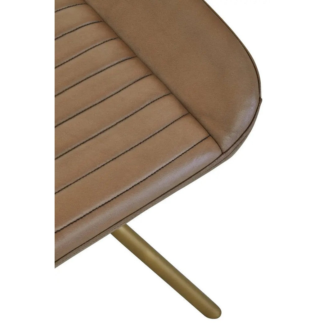 Bronson Grey Leather Footstool   Nicholas John Interiors