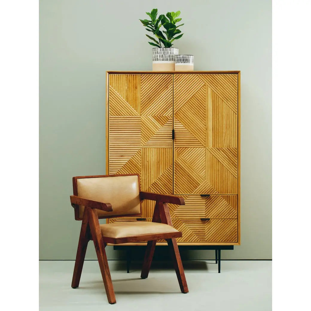 Bronson Natural Leather Armchair   Nicholas John Interiors