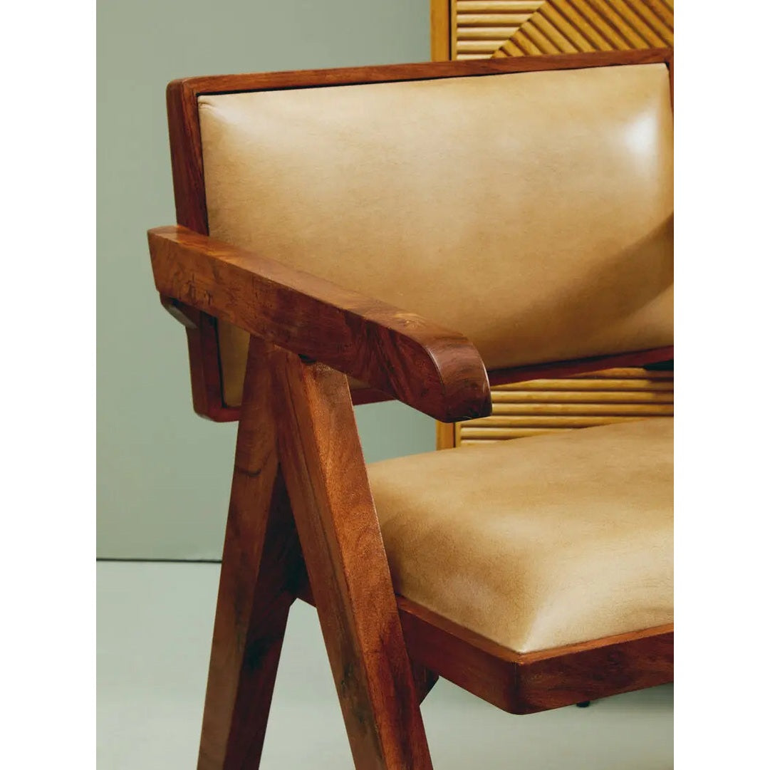 Bronson Natural Leather Armchair   Nicholas John Interiors