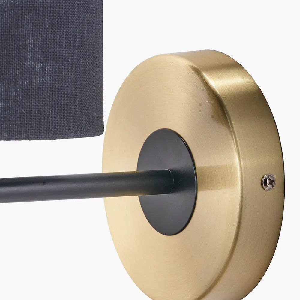 Bryce Black and Gold Metal Wall Light  Nicholas John Interiors