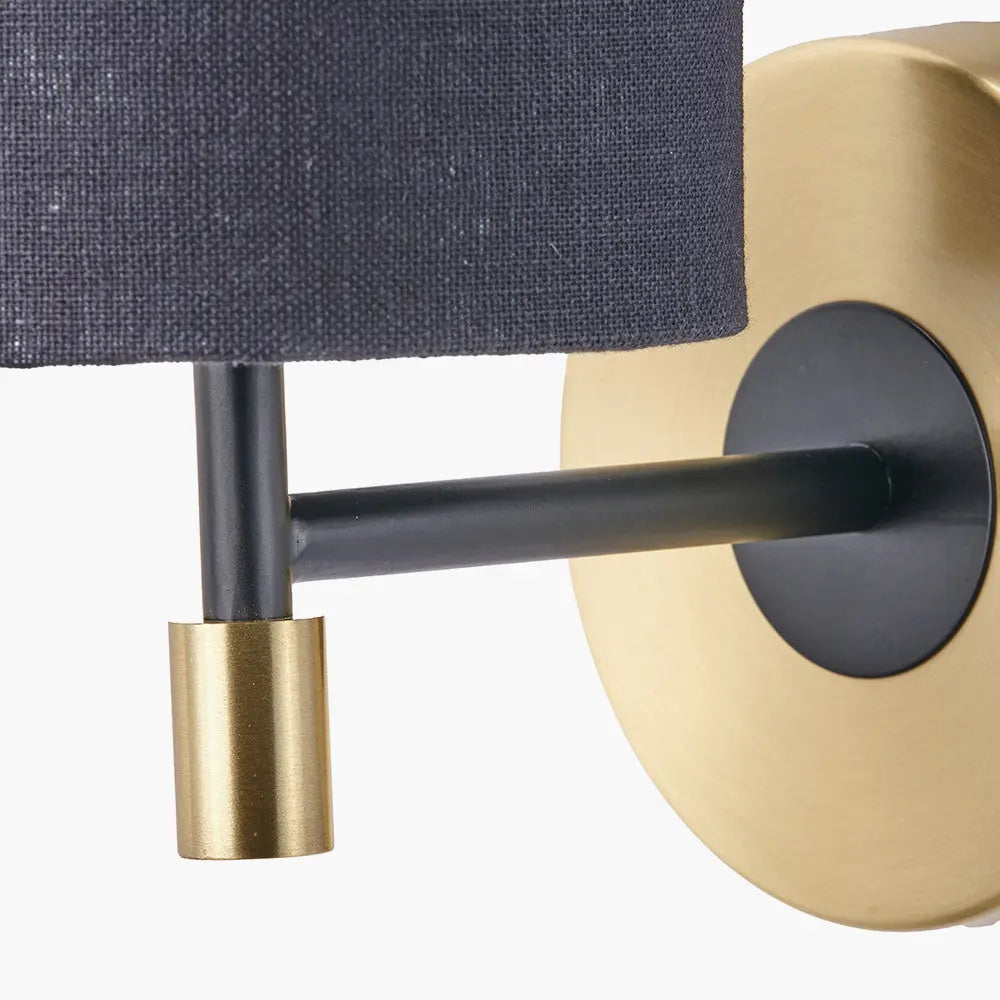 Bryce Black and Gold Metal Wall Light  Nicholas John Interiors
