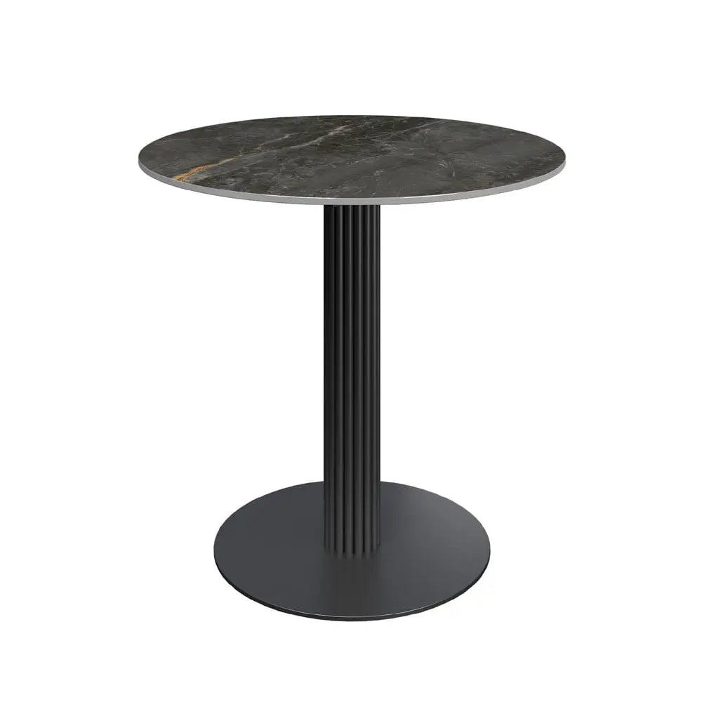 Cartier Round Gloss Grey Ceramic Dining Table - 80cm