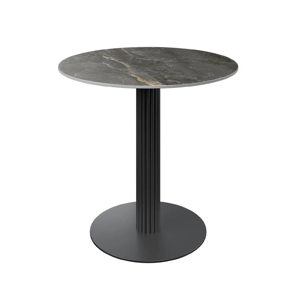 Cartier Round Gloss Grey Ceramic Dining Table - 80cm01