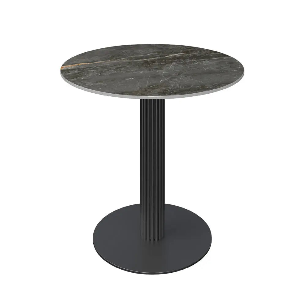 Cartier Round Gloss Grey Ceramic Dining Table - 80cm02