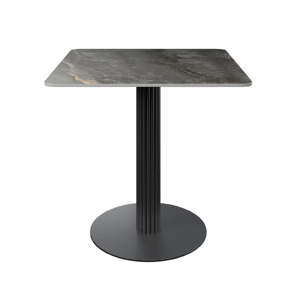 Cartier Square Gloss Grey Ceramic Dining Table - 80cm