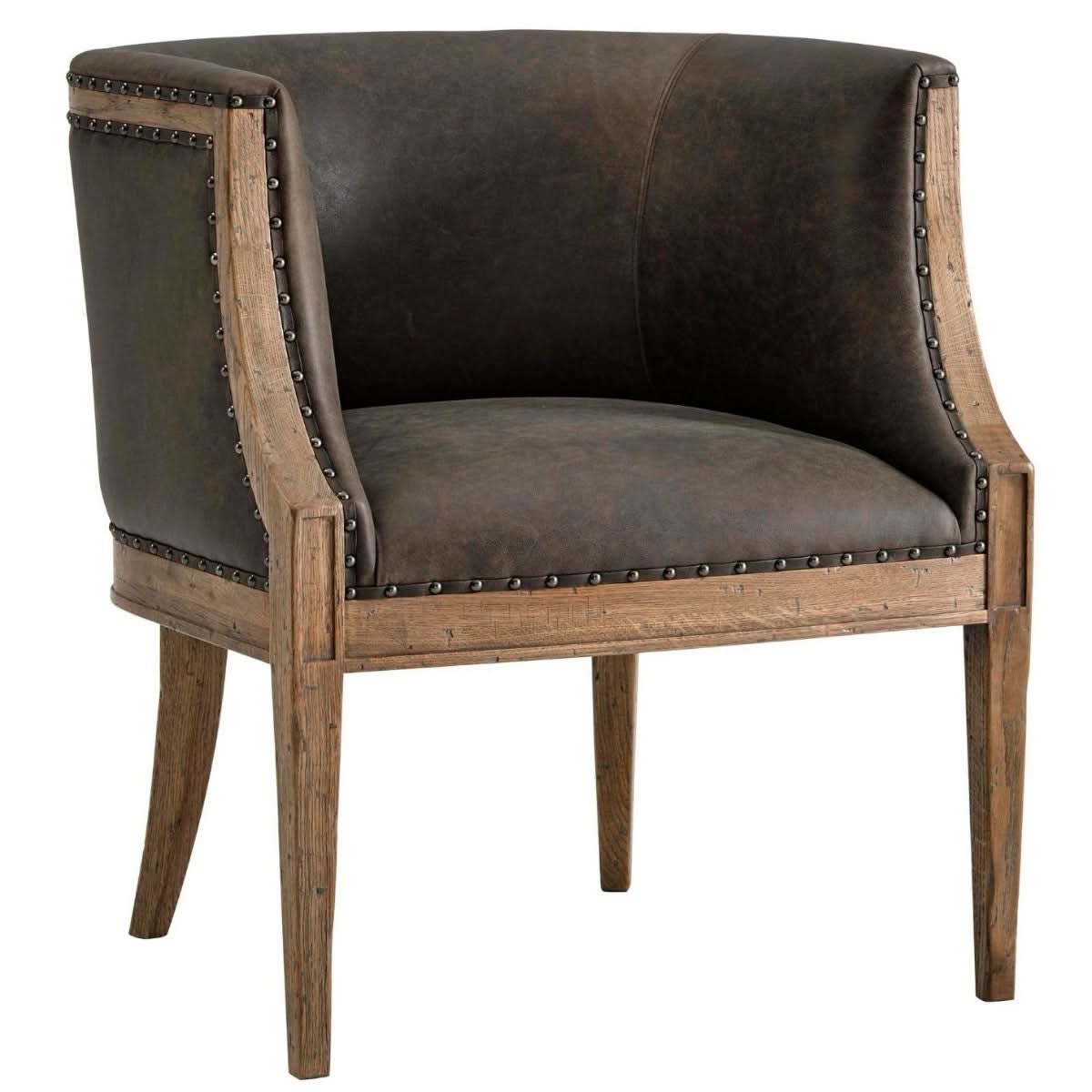 Theodore Alexander Chair Orlando Accent in Leather   Nicholas John Interiors