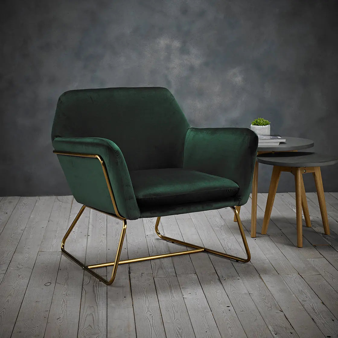 Ashford & Grey Charles Racing Green Chair  Nicholas John Interiors