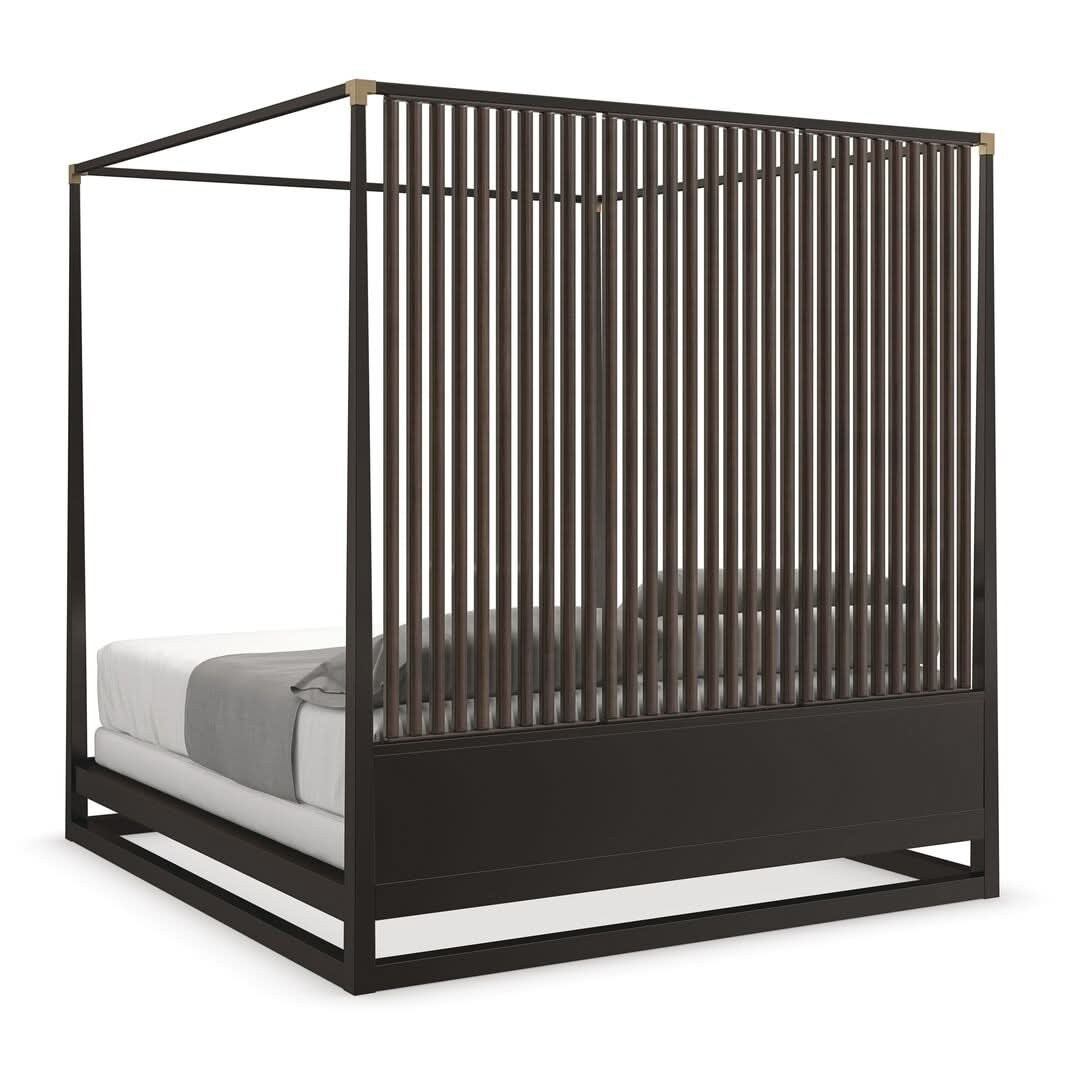 Caracole Pinstripe US King Size Bed   Nicholas John Interiors