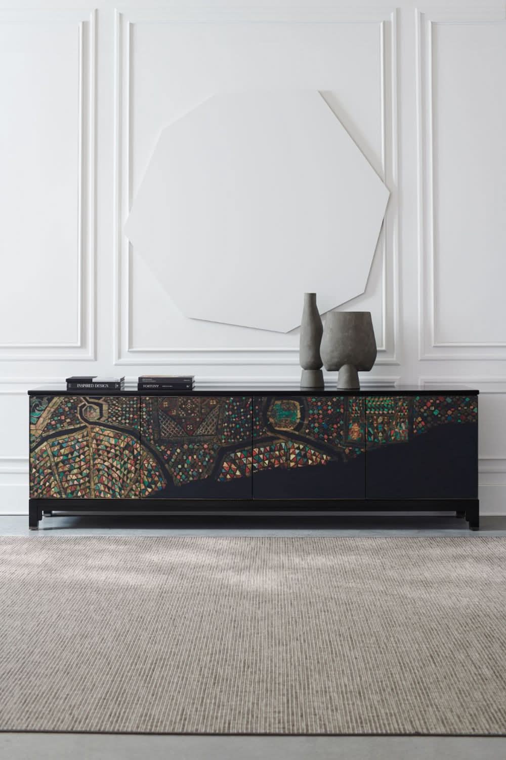 Caracole Mosaic Media Cabinet   Nicholas John Interiors