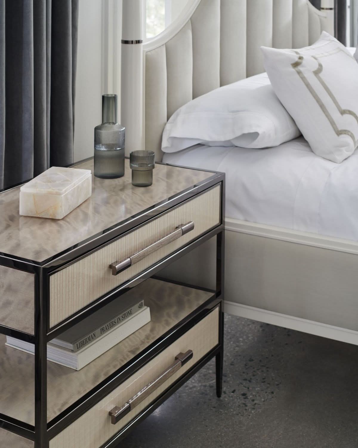 Caracole Dual Impressions Bedside Table   Nicholas John Interiors