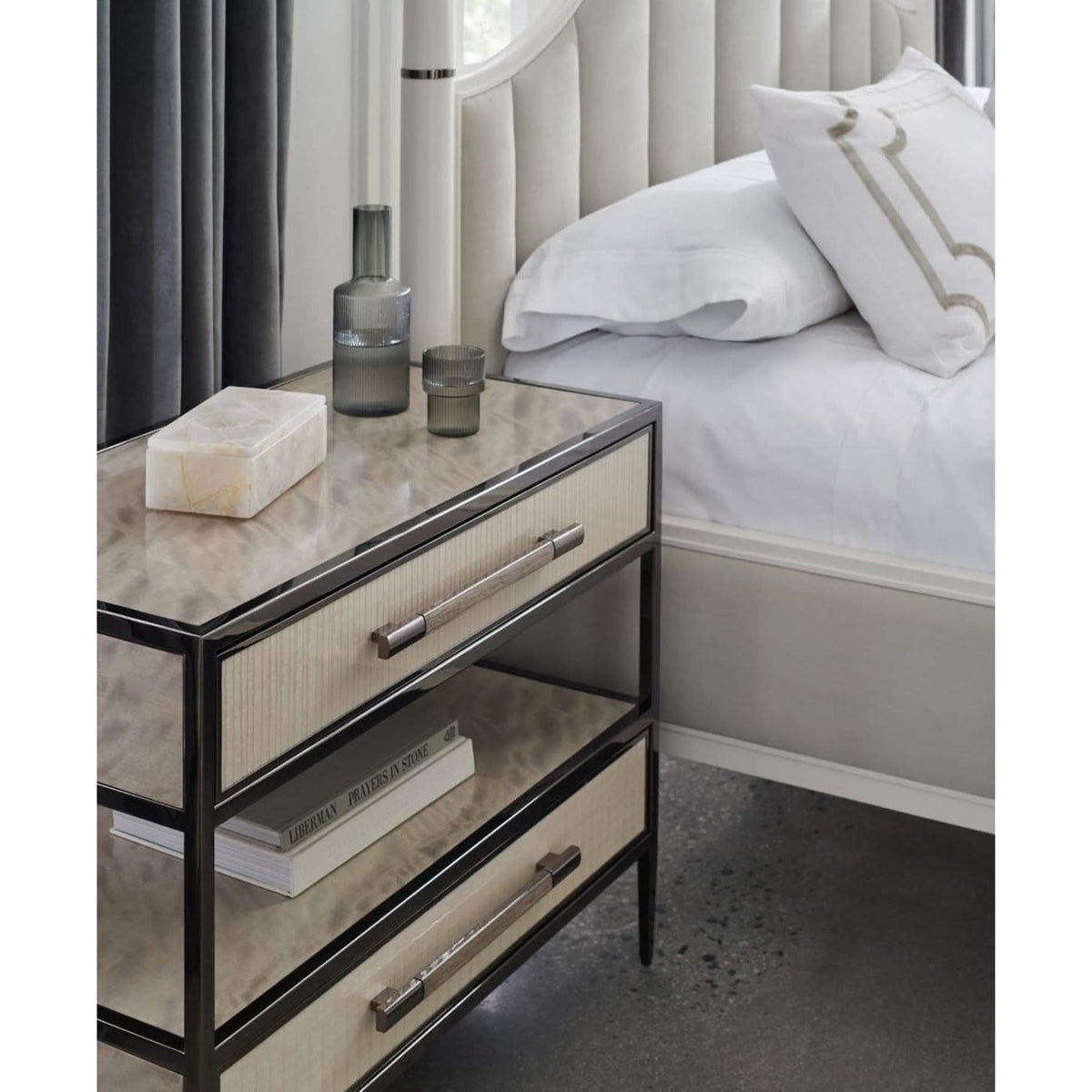 Caracole Dual Impressions Bedside Table   Nicholas John Interiors