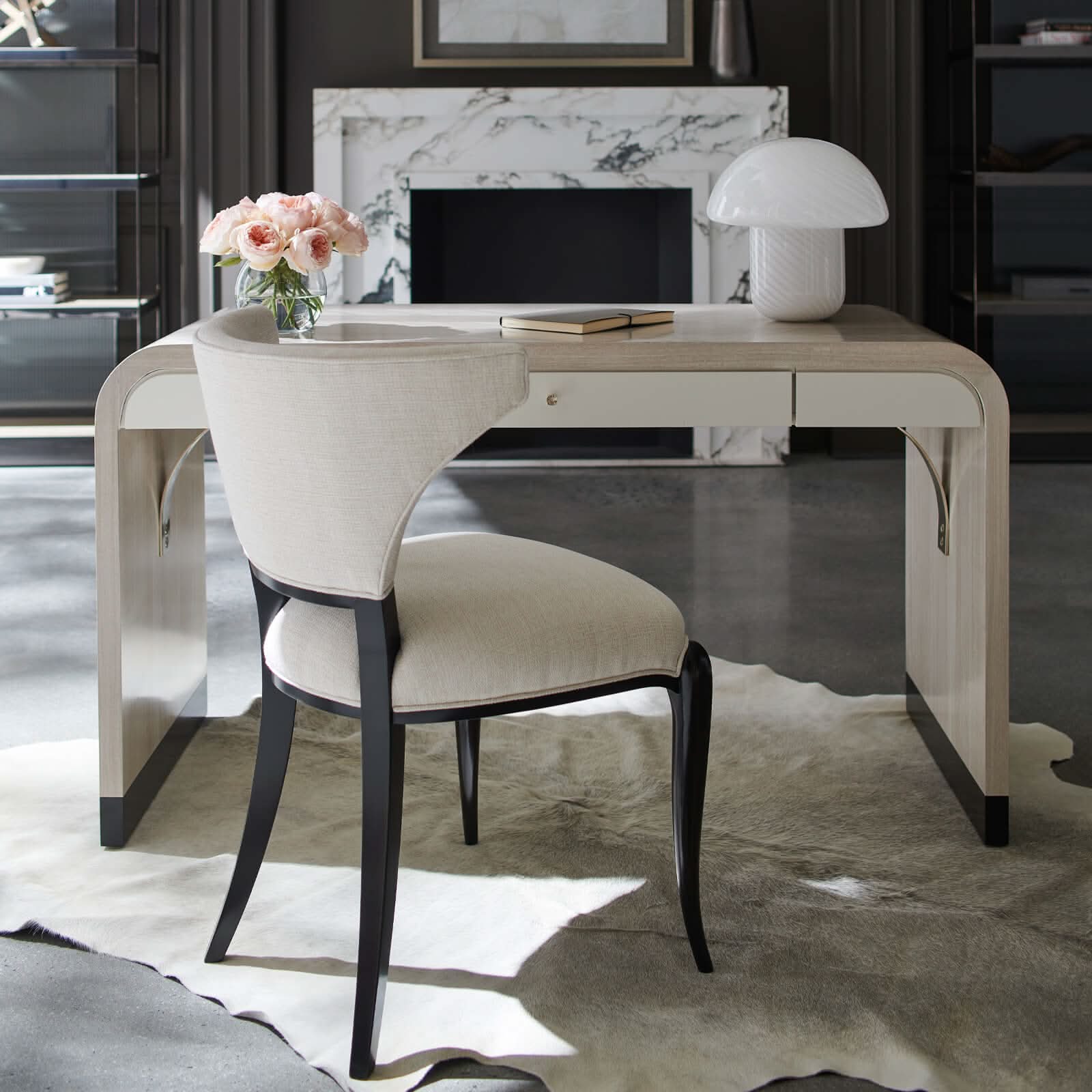 Caracole Free Fall Desk in Moonstone   Nicholas John Interiors