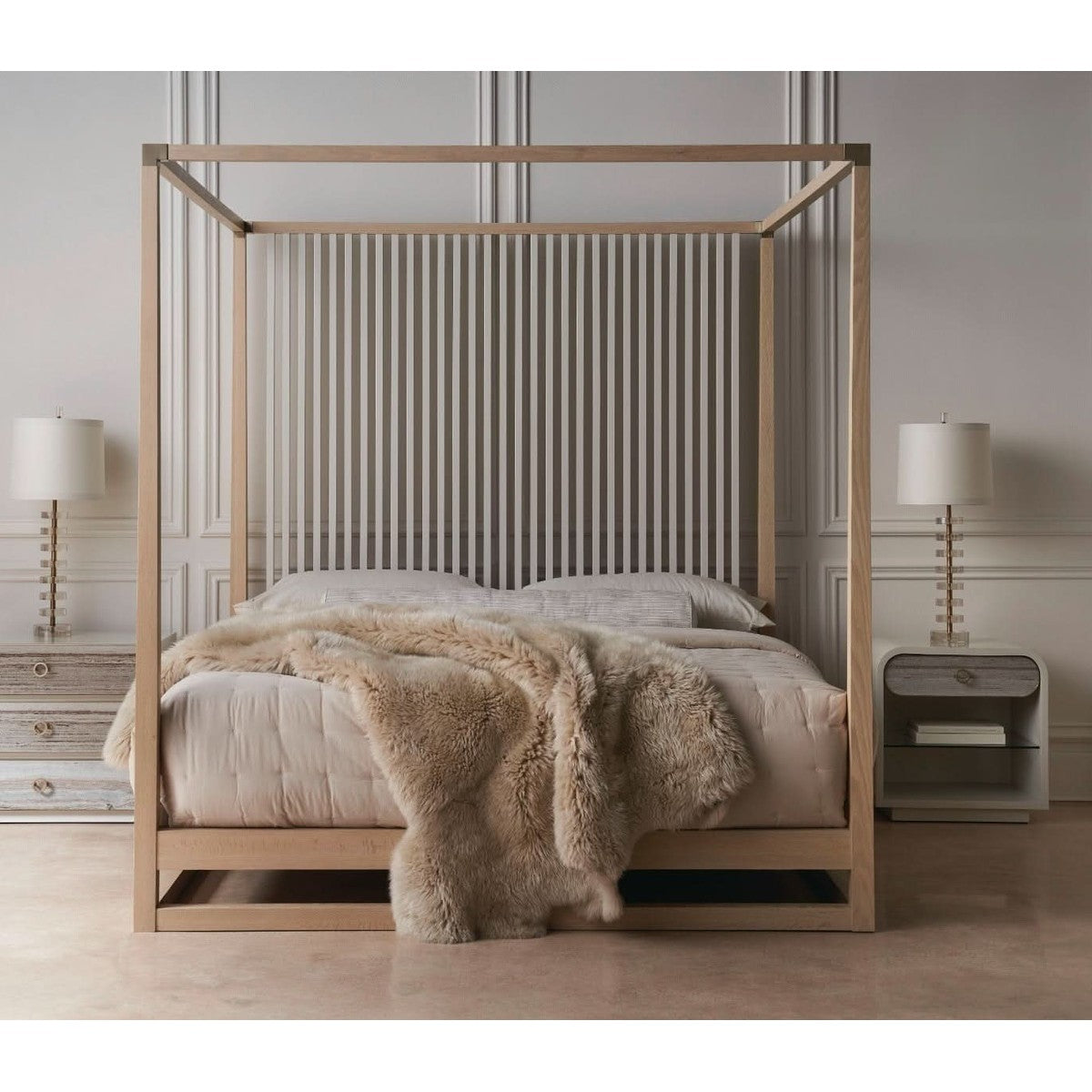 Caracole Pinstripe Light US Queen Size Divan Bed Set   Nicholas John Interiors