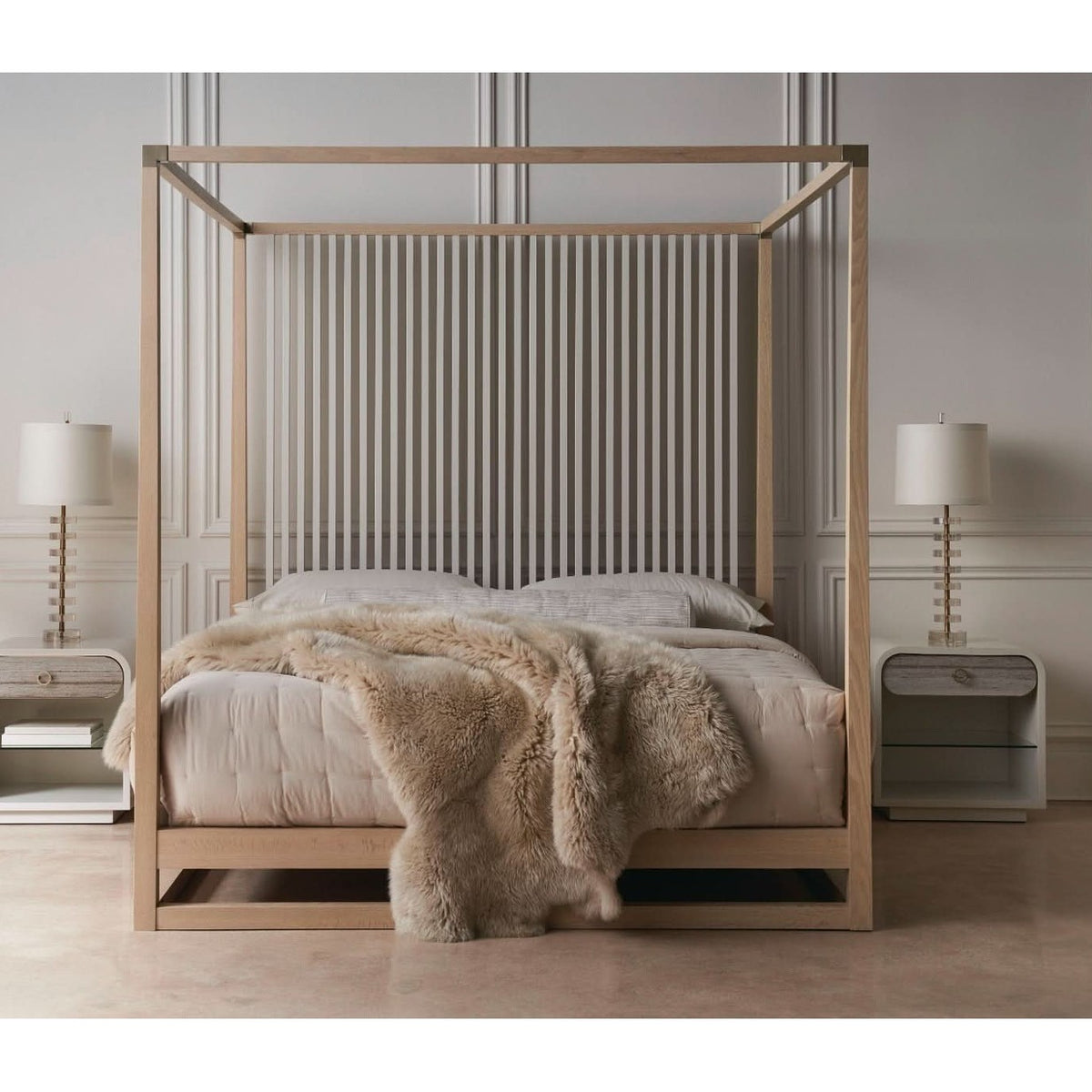 Caracole Pinstripe Light US King Size Divan Bed Set   Nicholas John Interiors