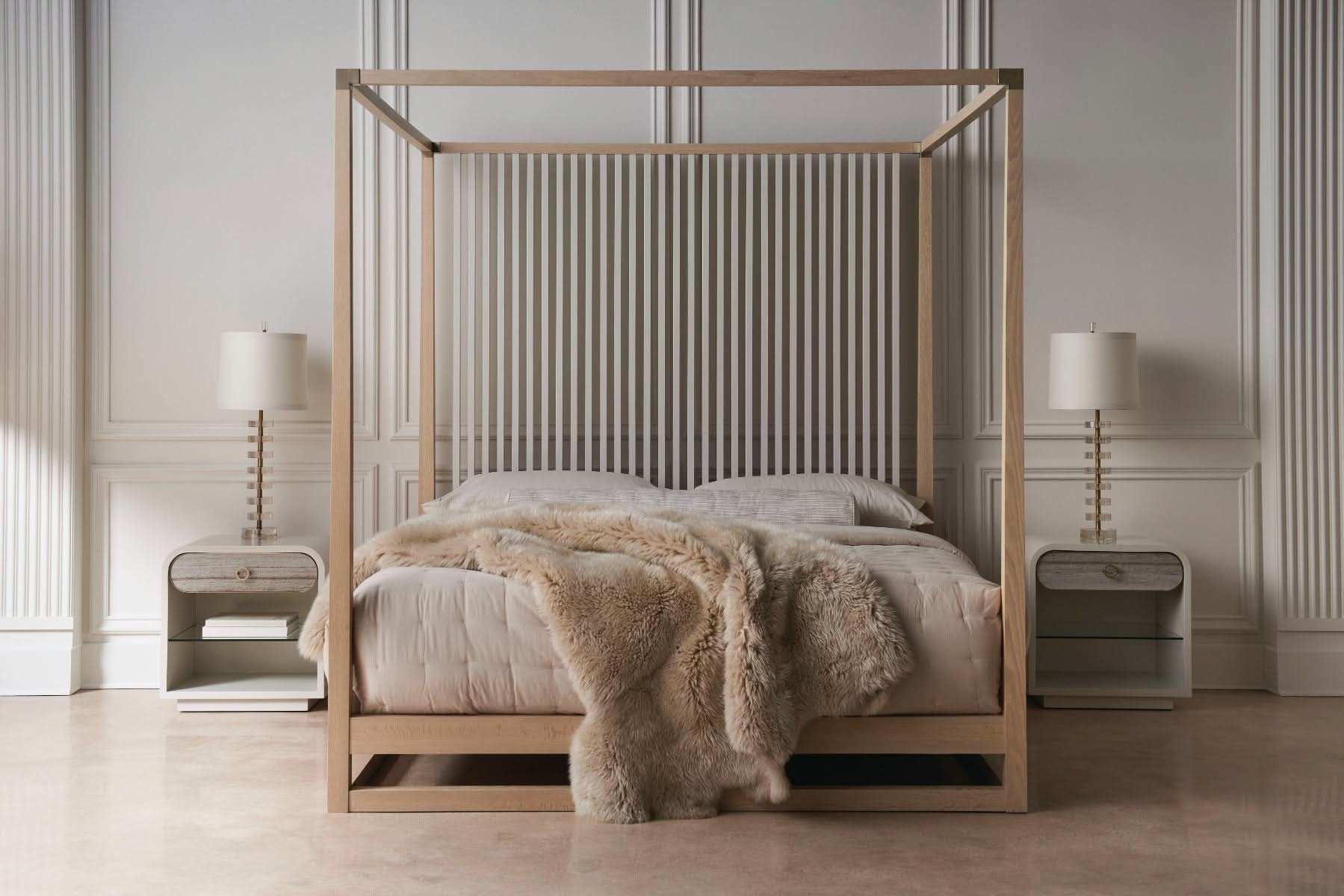 Caracole Pinstripe Light US King Size Divan Bed Set   Nicholas John Interiors