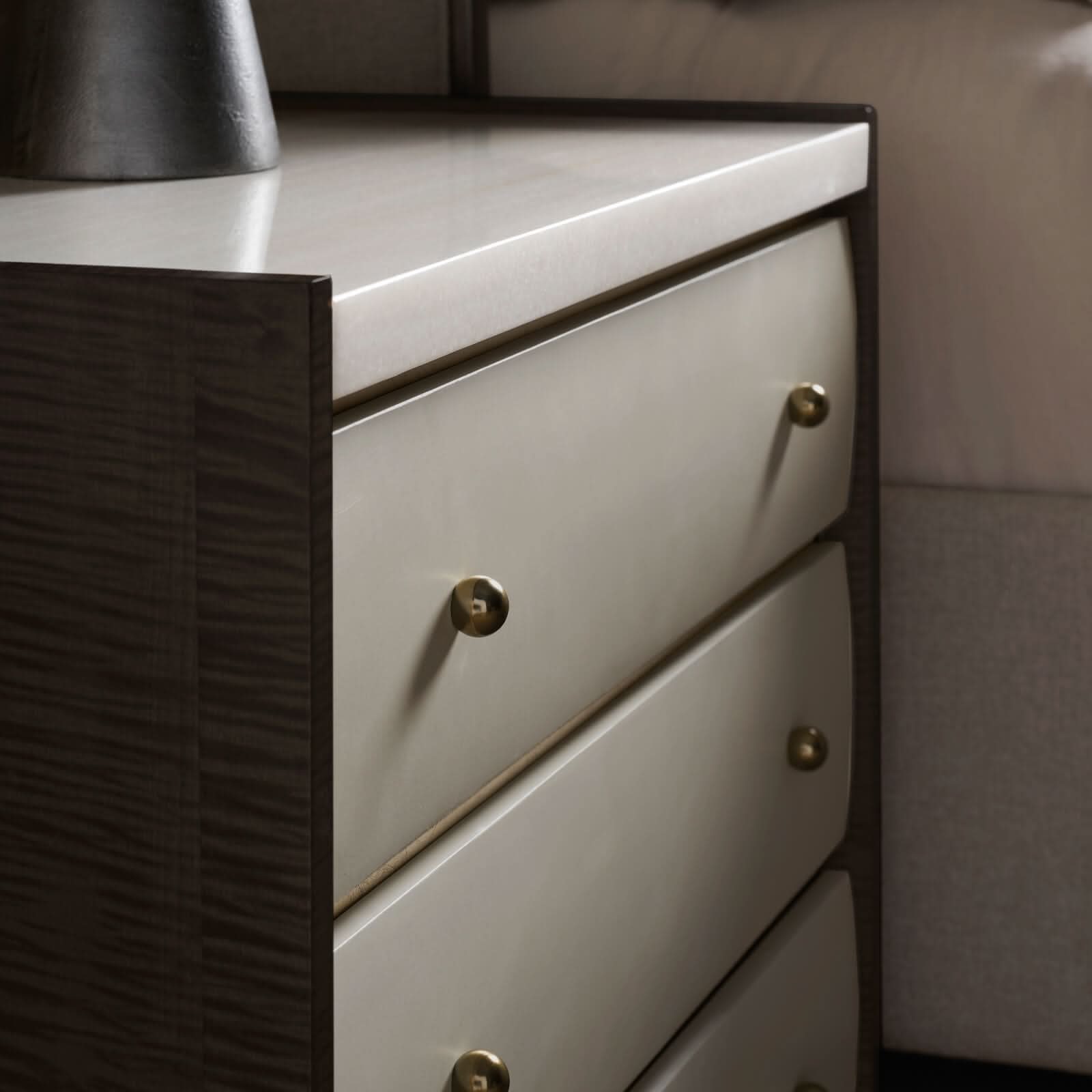 Caracole Avignon Bronze Bedside Table   Nicholas John Interiors