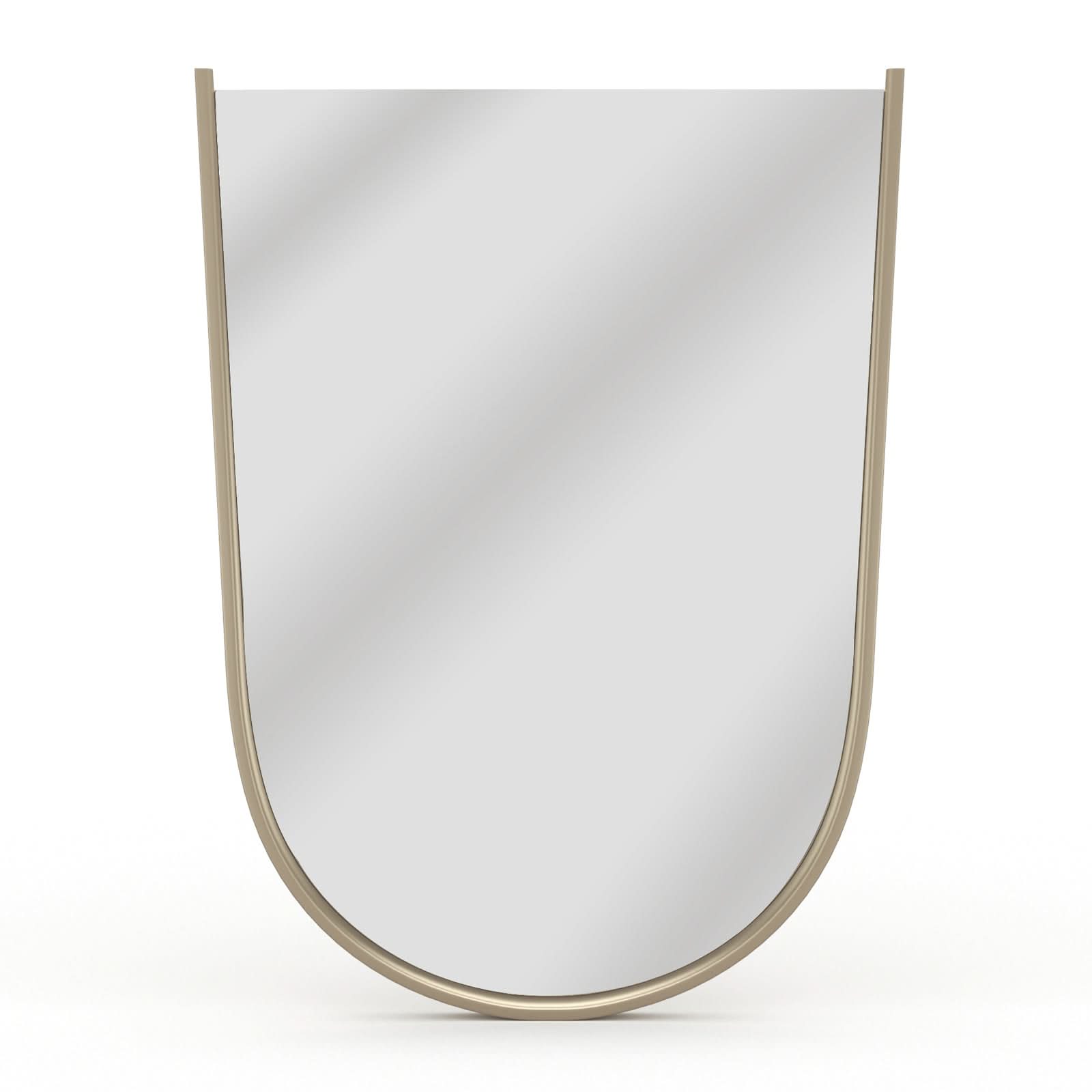 Caracole Oblique Inverted Arch Mirror in Soft Silver Paint Gloss   Nicholas John Interiors