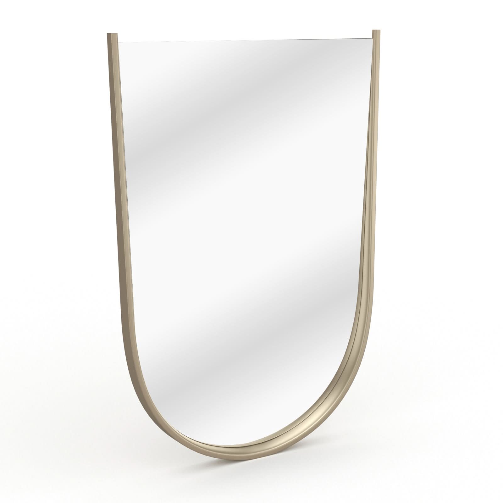 Caracole Oblique Inverted Arch Mirror in Soft Silver Paint Gloss   Nicholas John Interiors