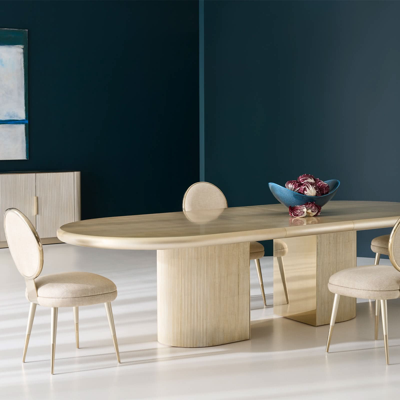 Caracole Love Extending Dining Table in Oracle - 223-345cm   Nicholas John Interiors