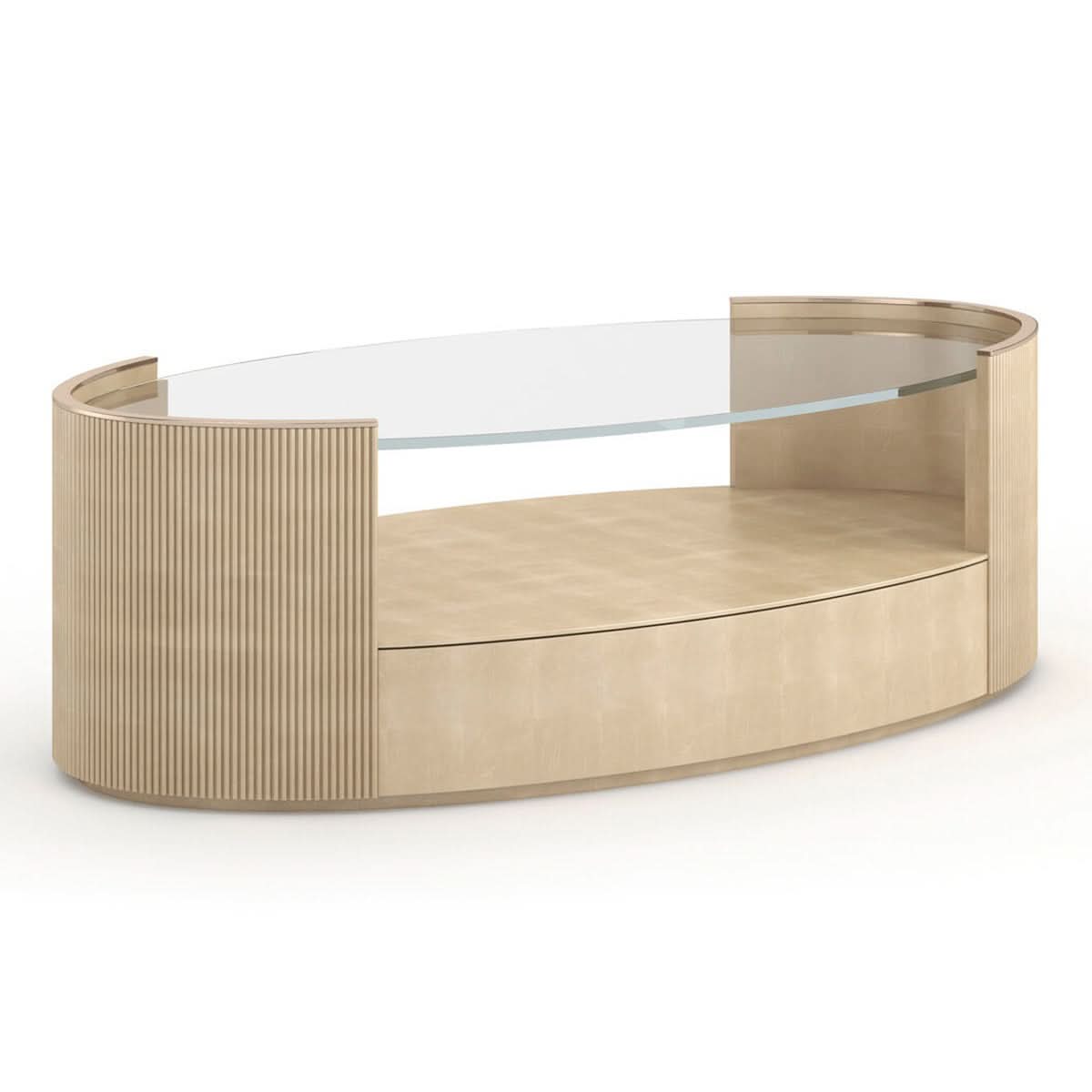 Caracole Love Oval Coffee Table in Oracle   Nicholas John Interiors