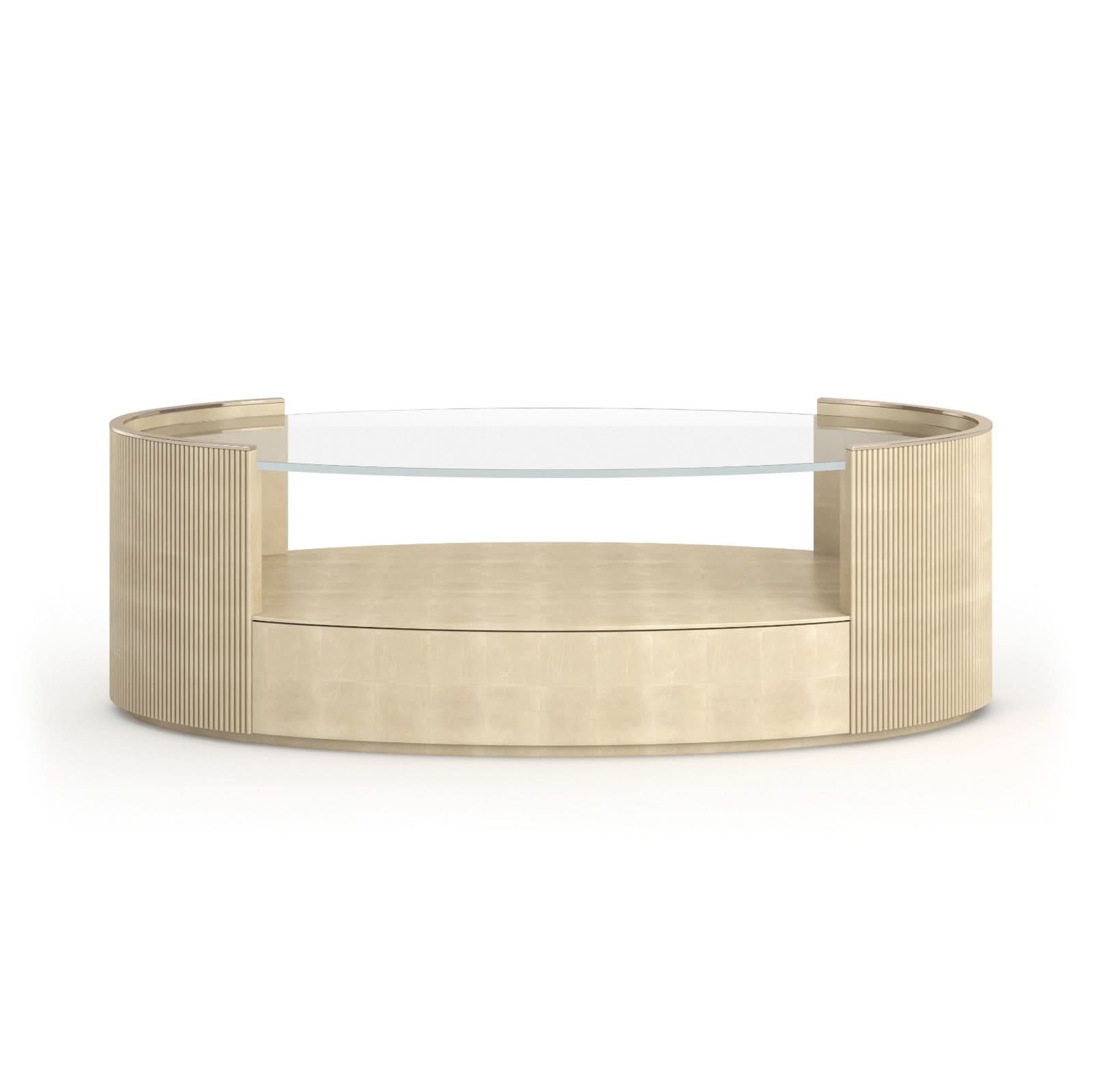 Caracole Love Oval Coffee Table in Oracle   Nicholas John Interiors