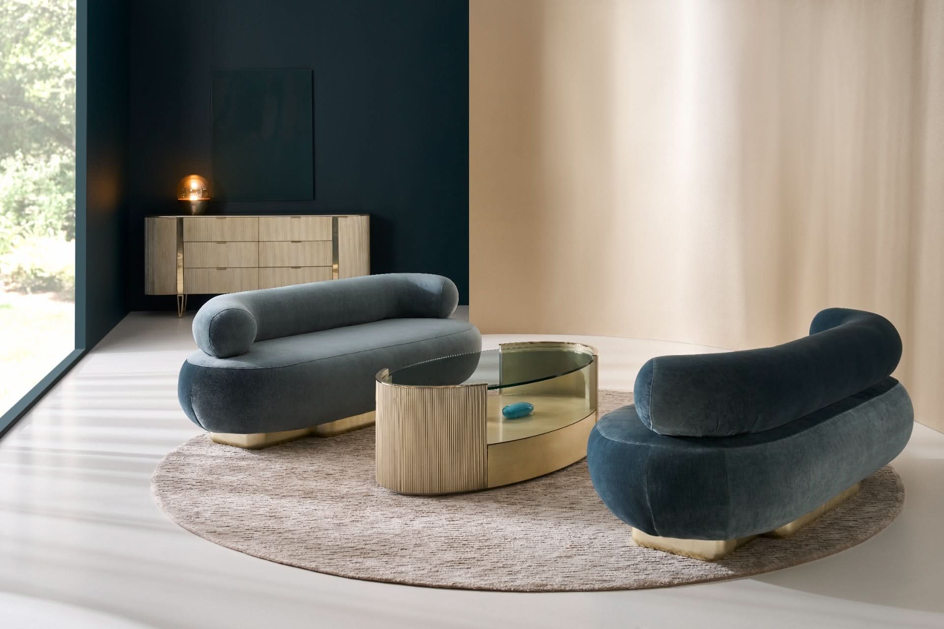 Caracole Love Oval Coffee Table in Oracle   Nicholas John Interiors