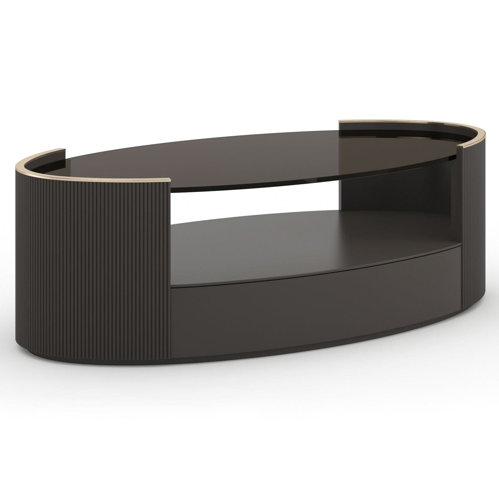 Caracole Love Oval Coffee Table in Dark Chocolate