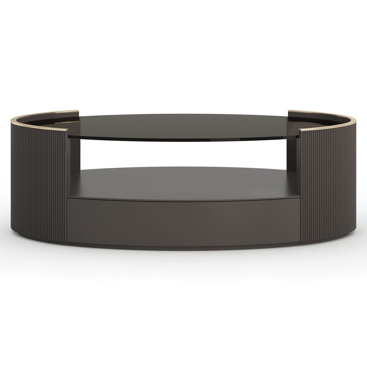 Caracole Love Oval Coffee Table in Dark Chocolate