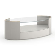 Caracole Love Oval Coffee Table in Matte Pearl   Nicholas John Interiors