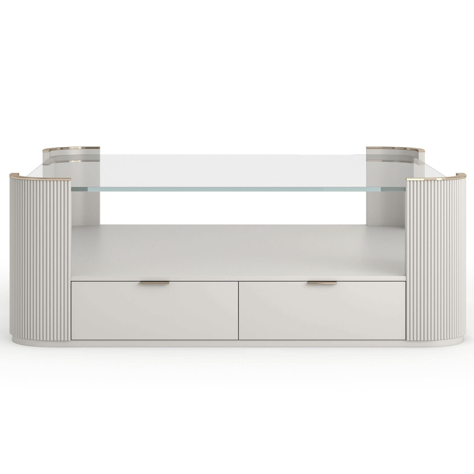 Caracole Love Square Coffee Table in Matte Pearl   Nicholas John Interiors
