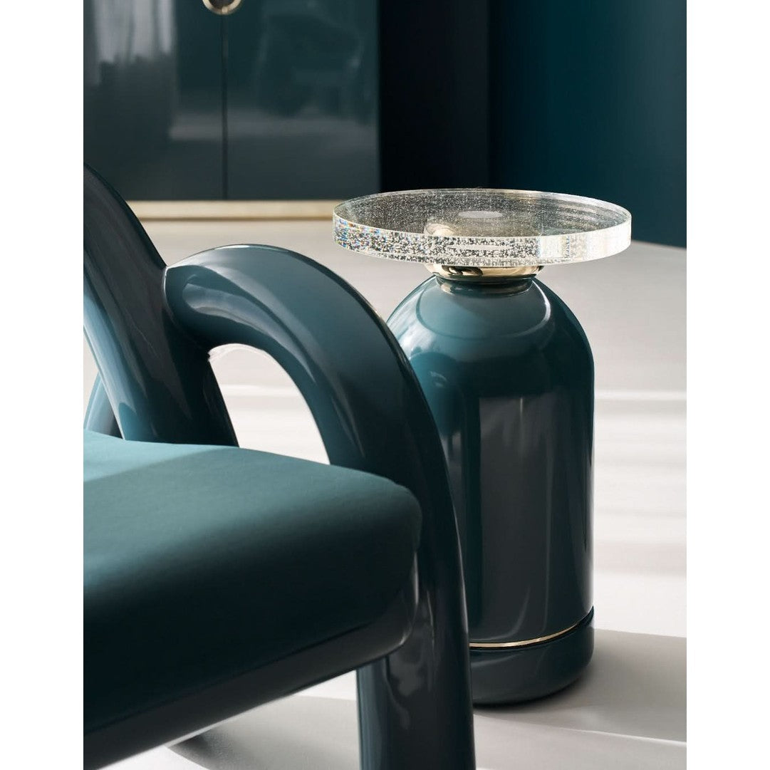 Caracole Gelee Round Accent Table in Apatite   Nicholas John Interiors