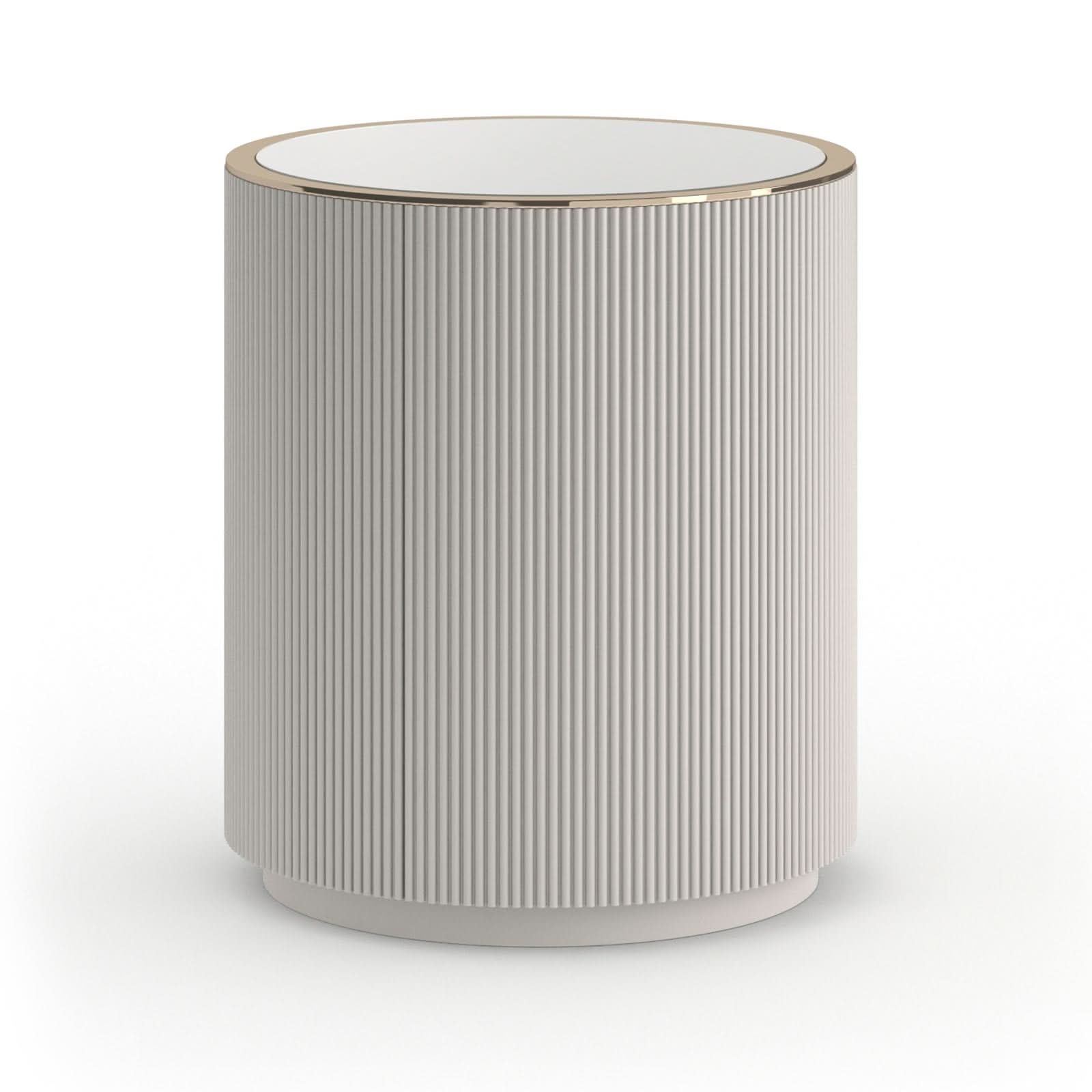 Caracole Love Round Side Table in Matte Pearl   Nicholas John Interiors