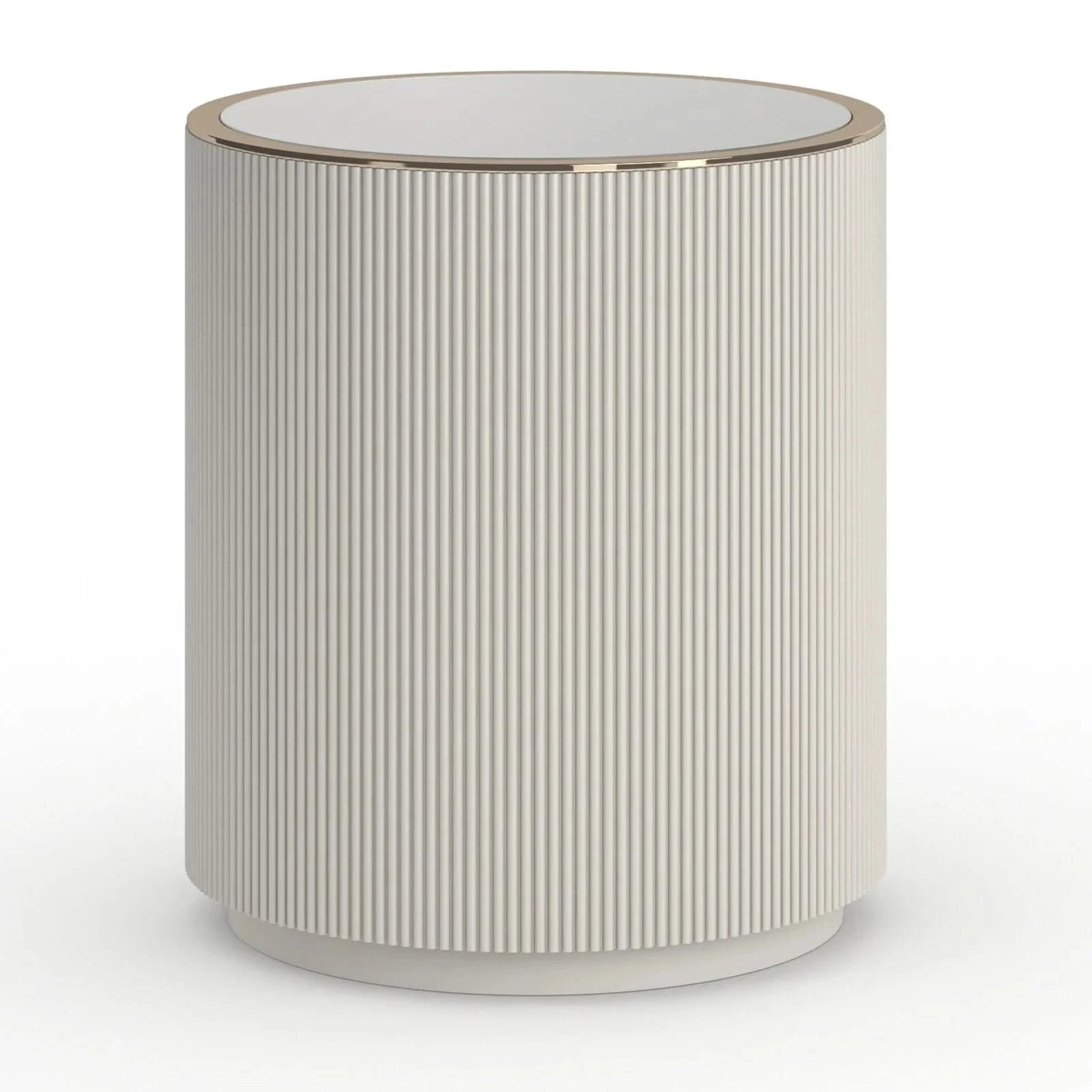 Caracole Love Round Side Table in Matte Pearl   Nicholas John Interiors