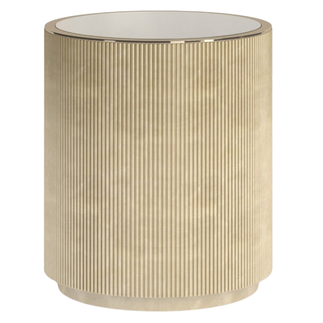 Caracole Love Round End Table in Oracle   Nicholas John Interiors