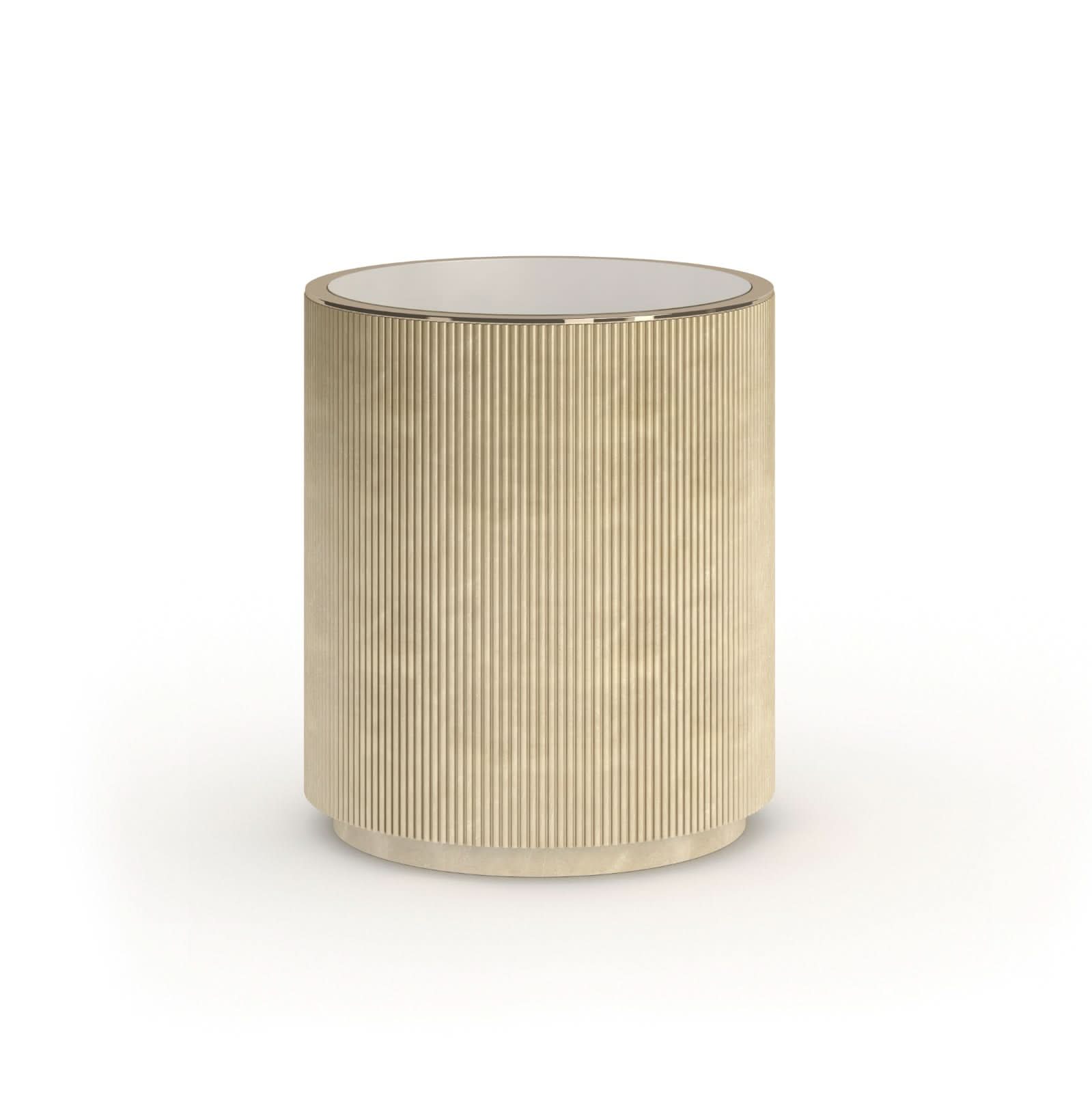 Caracole Love Round End Table in Oracle   Nicholas John Interiors