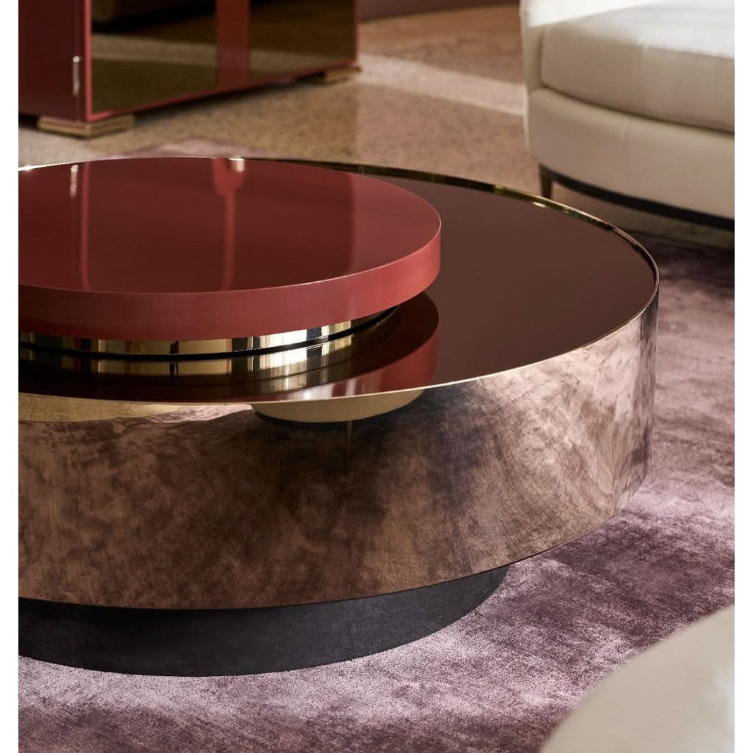 Caracole Radius Coffee Table Round Accent Tray   Nicholas John Interiors