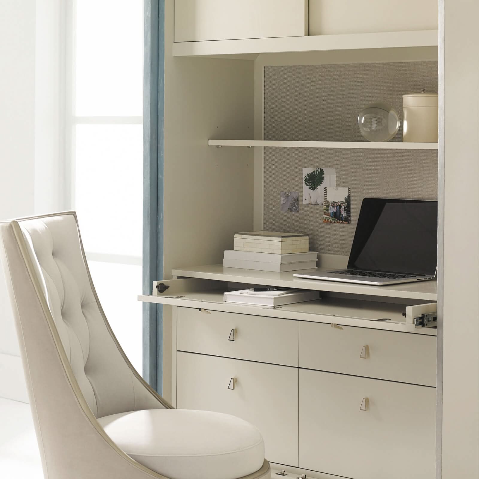 Caracole Watercolours Tall Media Cabinet Desk   Nicholas John Interiors