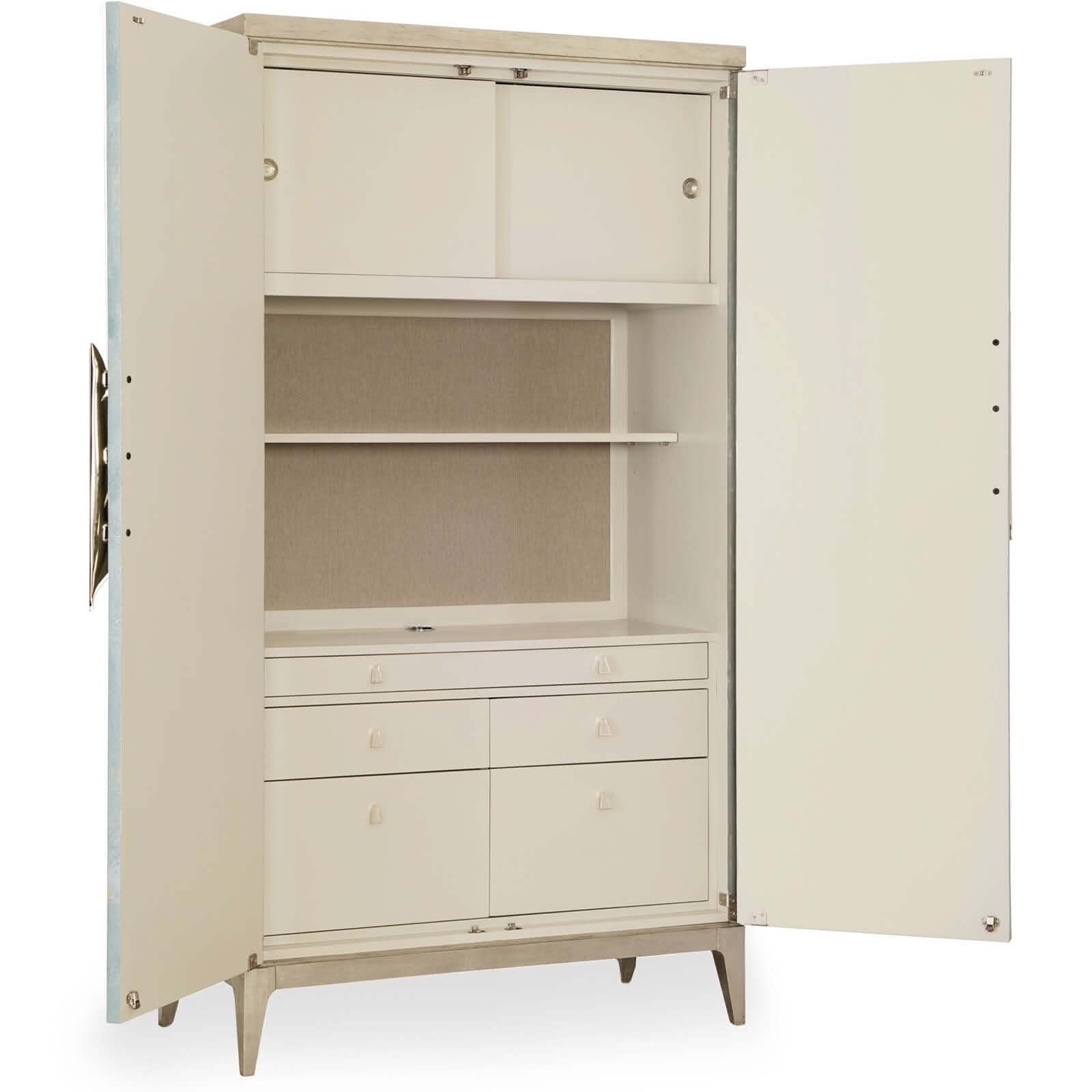 Caracole Watercolours Tall Media Cabinet Desk   Nicholas John Interiors