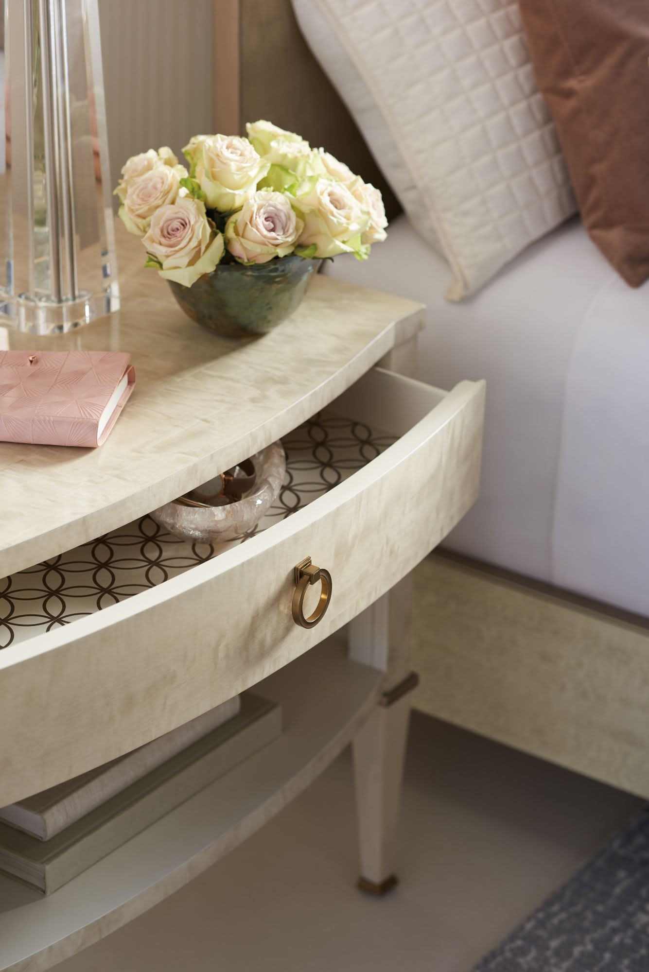 Caracole Stand By Me Bedside Table   Nicholas John Interiors