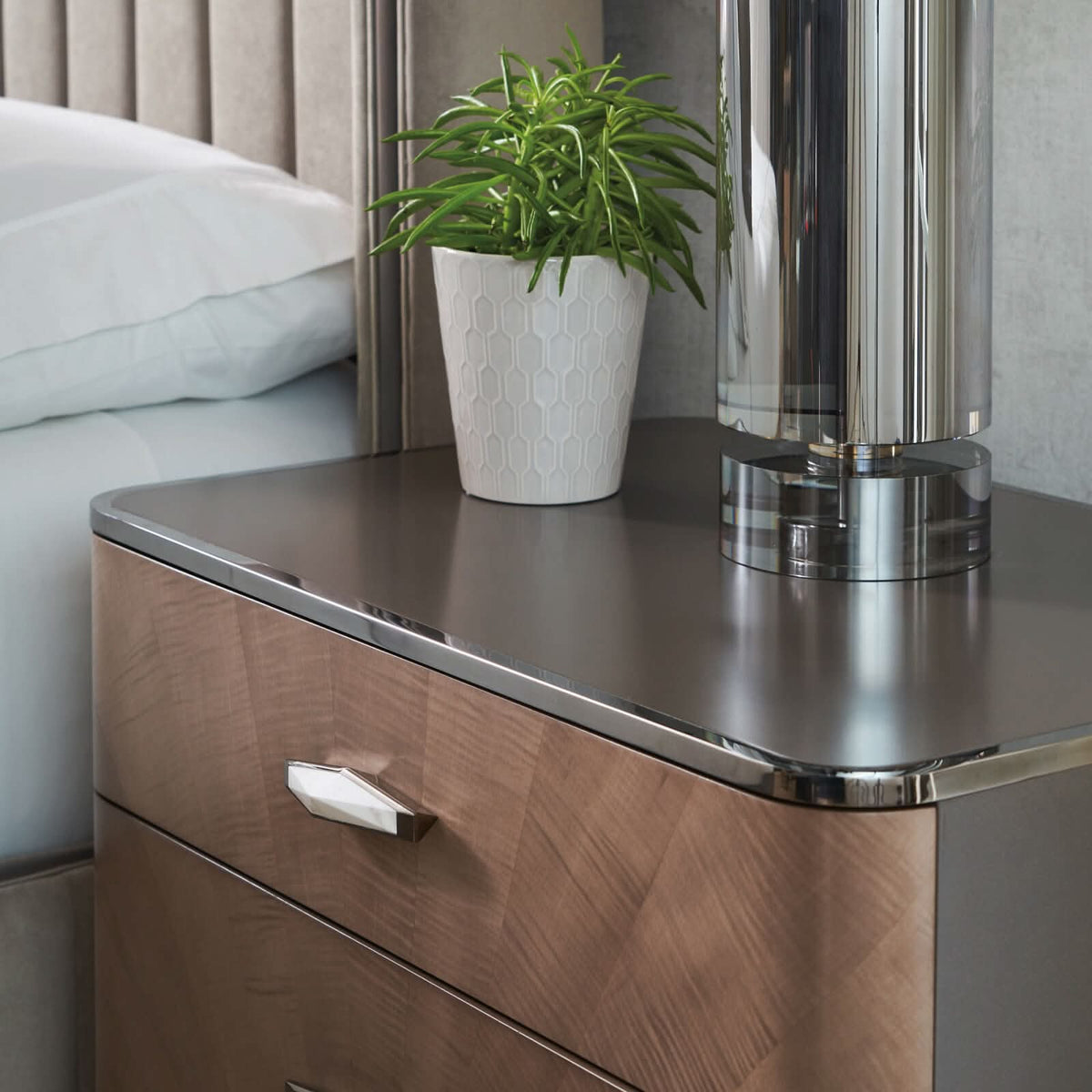 Caracole Caracole Classic Spectrum Bedside Table   Nicholas John Interiors