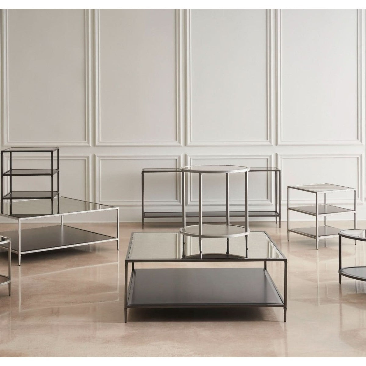 Caracole Smoulder Square End Table   Nicholas John Interiors