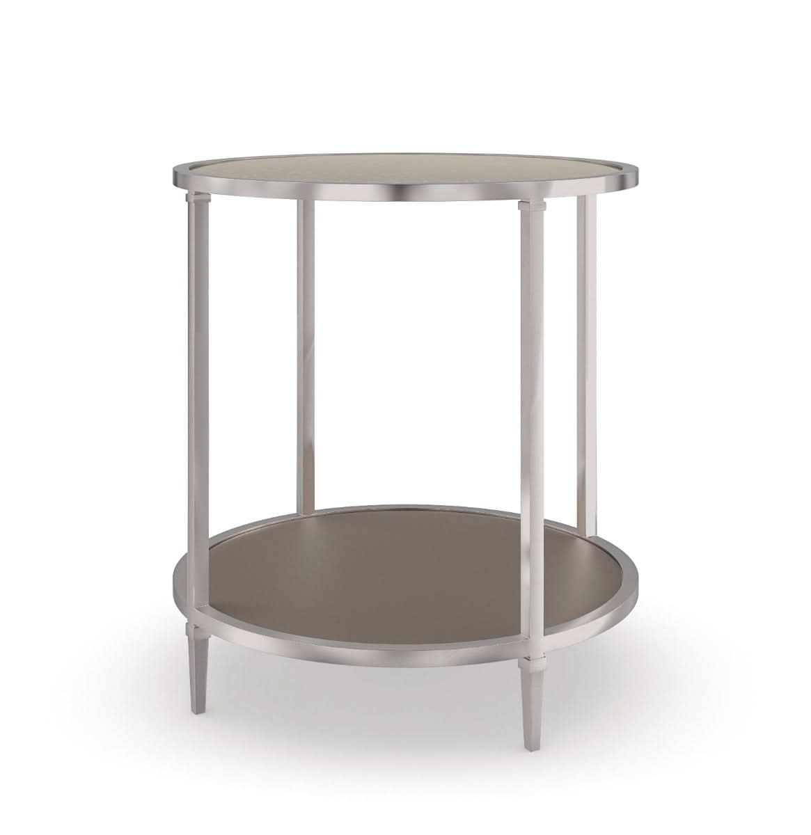 Caracole Shimmer Round End Table   Nicholas John Interiors